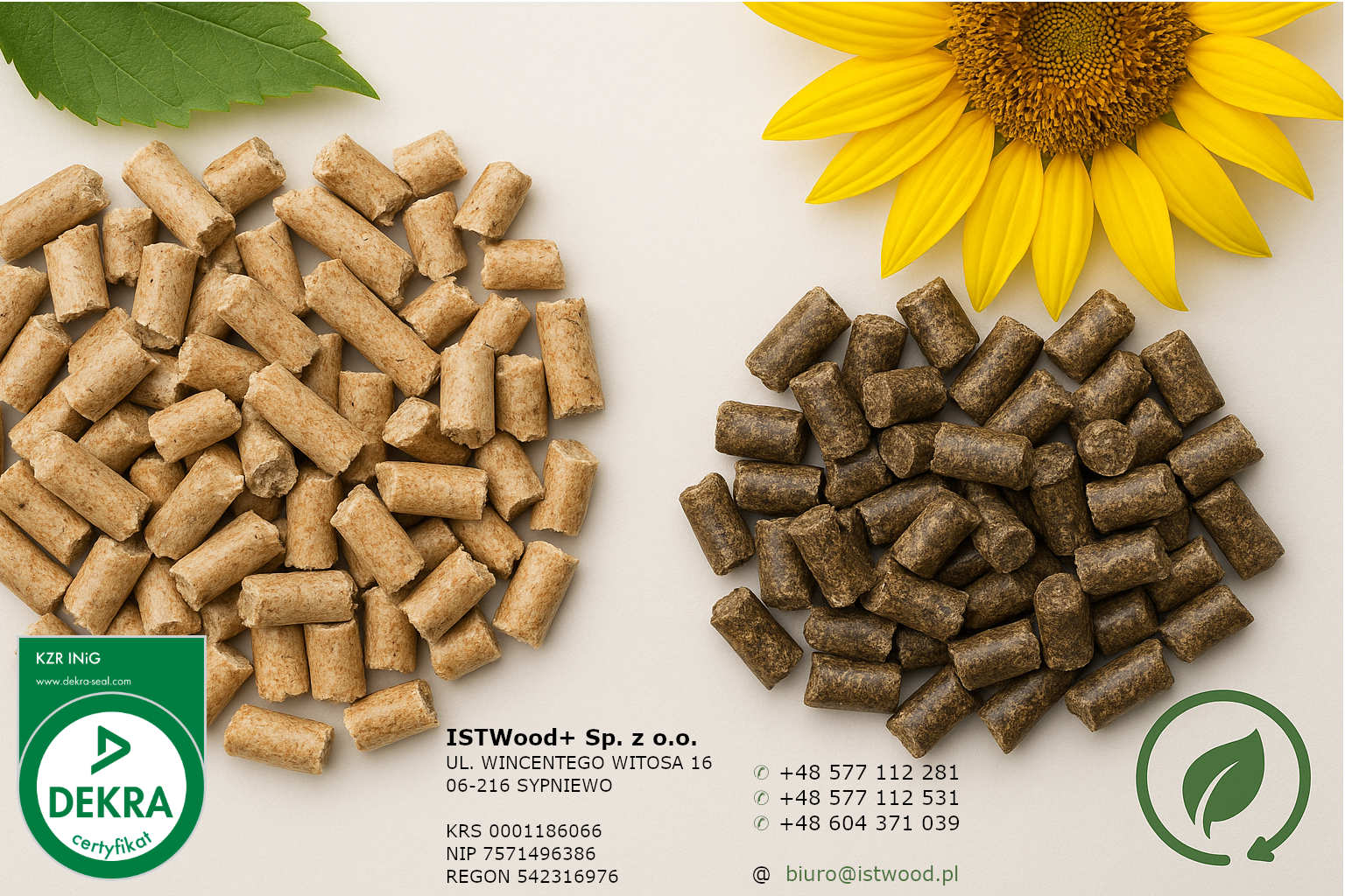 Pellet drzewny i słonecznikowy